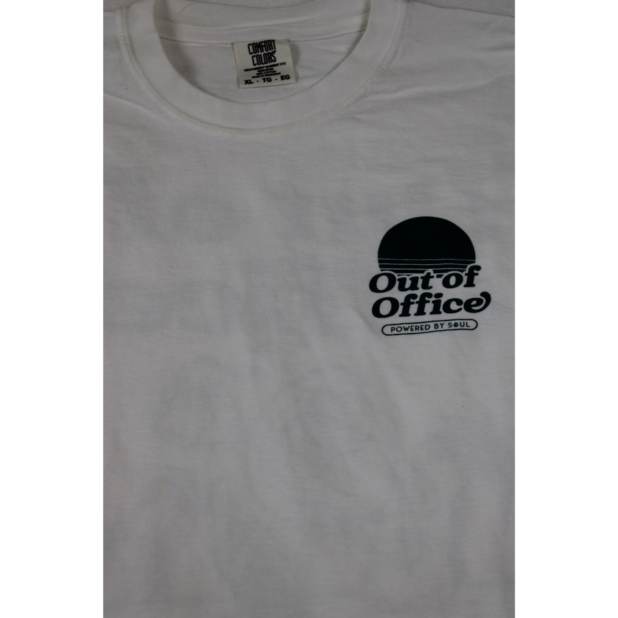 Out Of Office Comfort Colors White Graphic T-Shirt XL