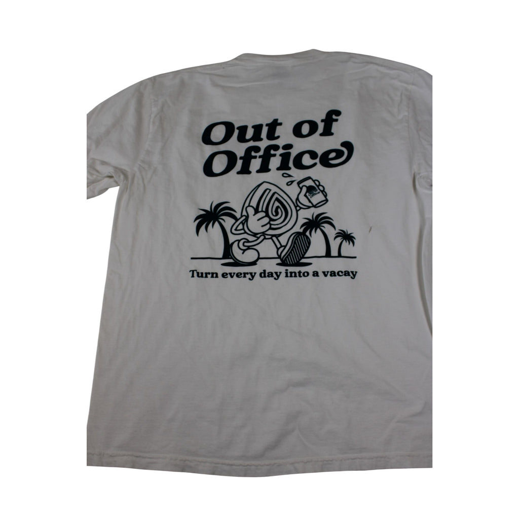 Out Of Office Comfort Colors White Graphic T-Shirt XL