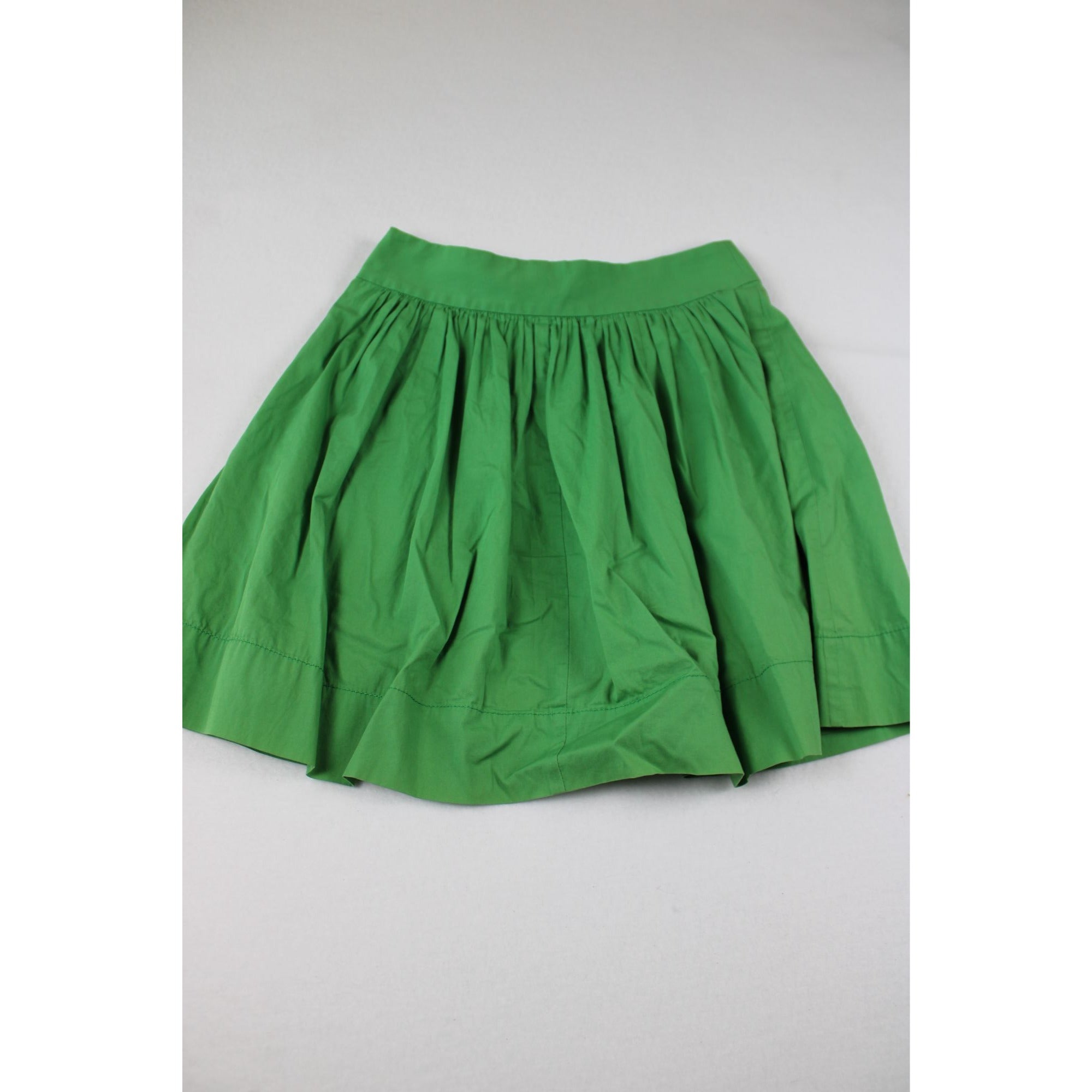 Banana Republic Green Pleated A-Line Skirt Petite Size 00P Cotton Blend
