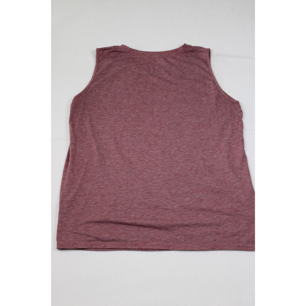Namaste At The Beach Sleeveless Graphic Tank Top Maroon Heathered Womens XL