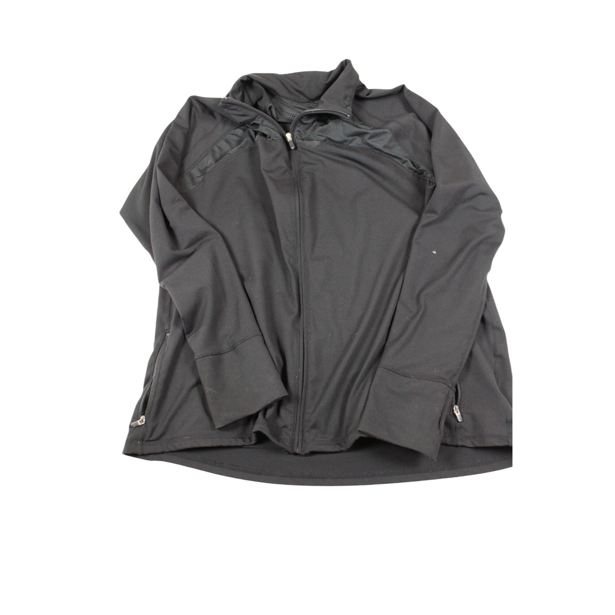 Gapfit XXL Black Full-Zip Jacket With Mesh Detail & Thumbholes