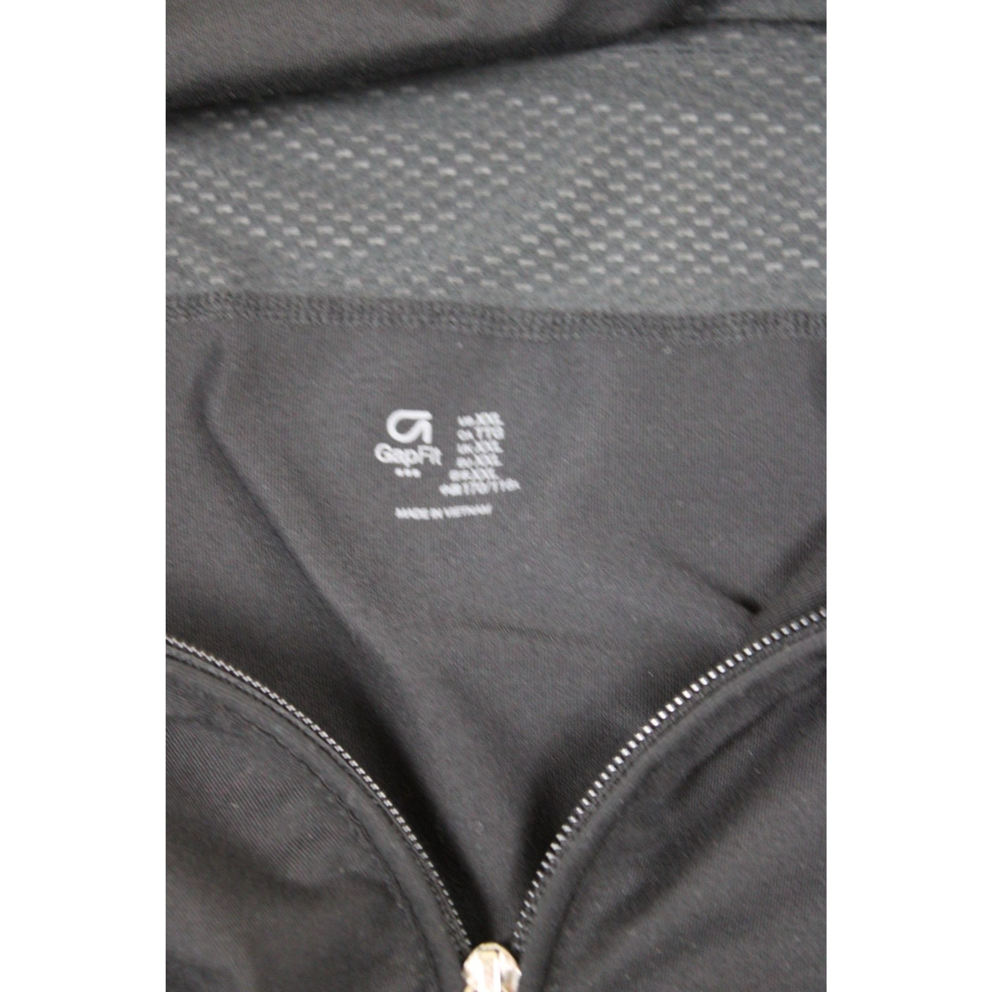 Gapfit XXL Black Full-Zip Jacket With Mesh Detail & Thumbholes