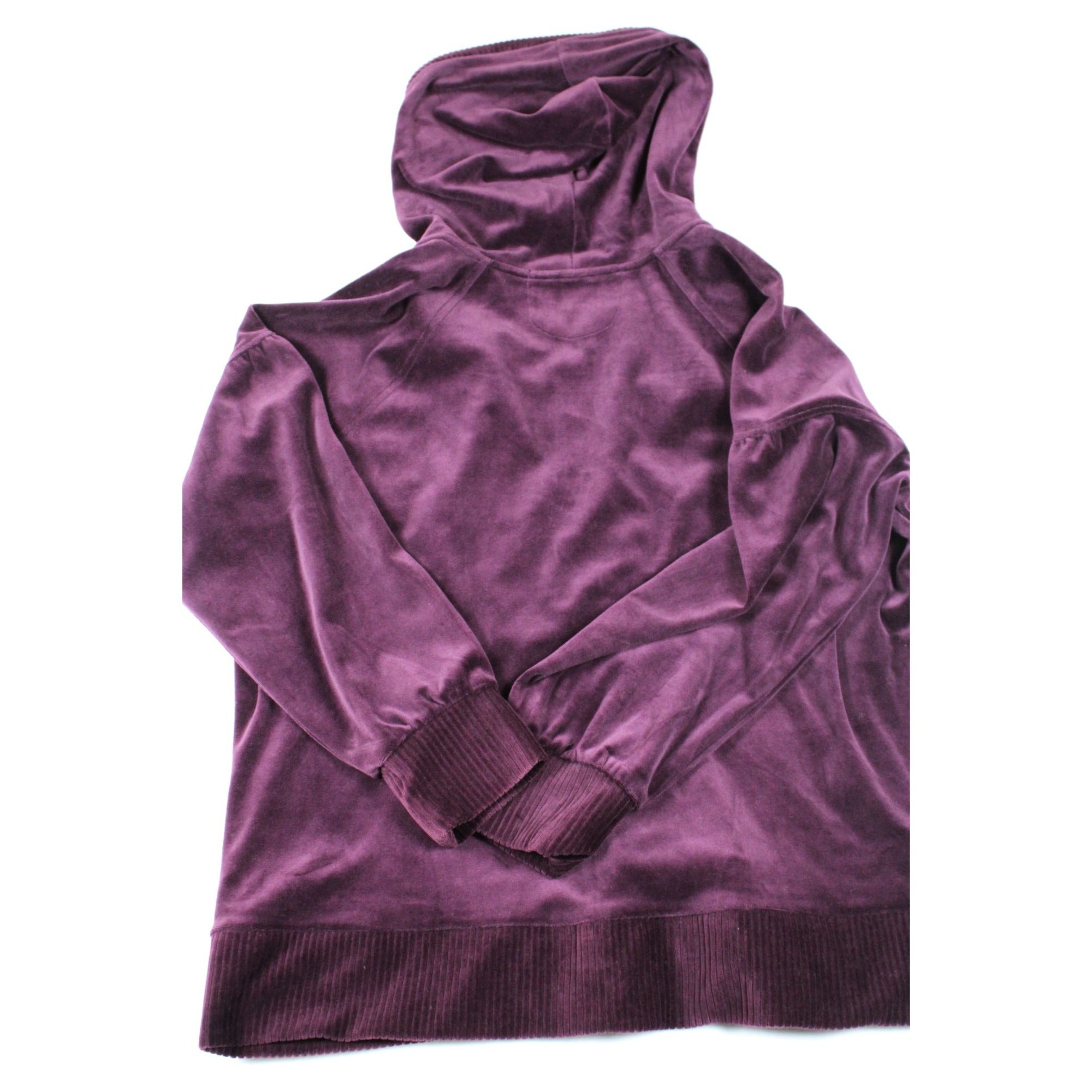 Jones New York Sport Womens Purple Velvet Full-Zip Hoodie
