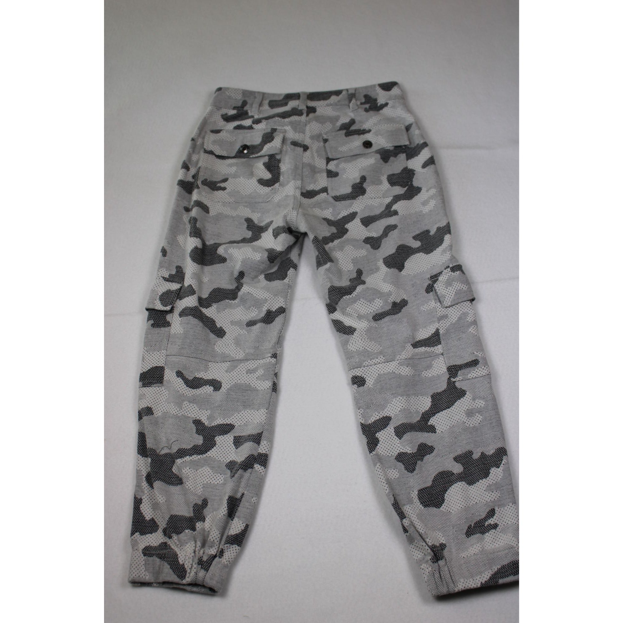 OAT New York Camo Jacquard Knit Pants White Gray Black Camouflage Stretch Size 26 Streetwear
