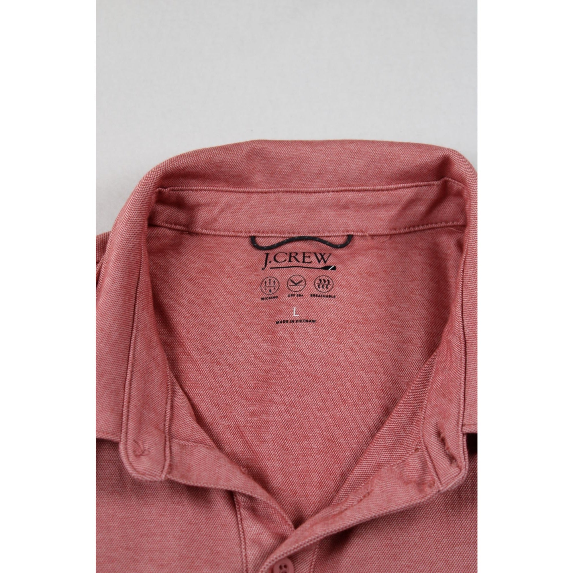 J.Crew Mens Pink Short Sleeve Polo Shirt Size L
