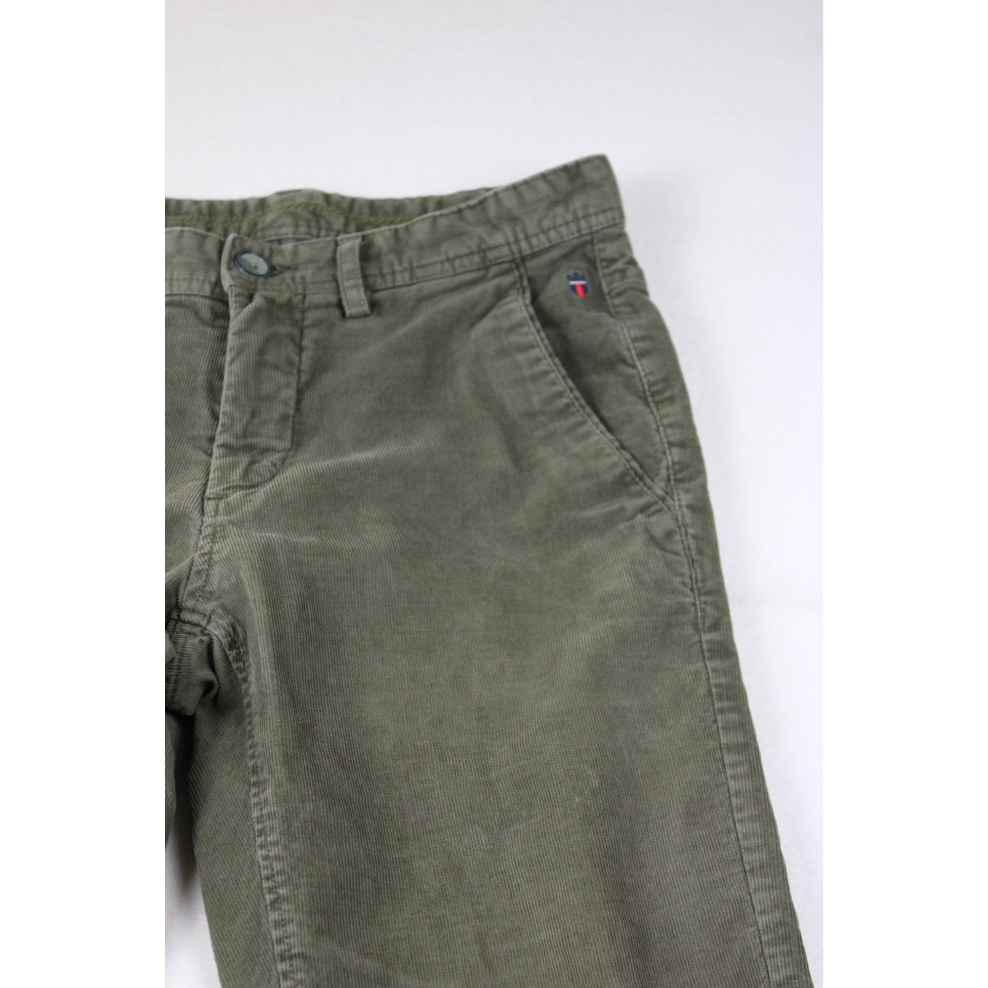 Louis Phillippe Olive Green Corduroy Pants