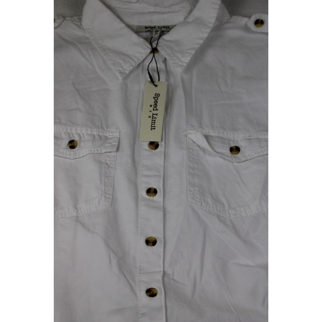 NWT Speed Limit White Sleeveless Belted Shirt — Plus 3X, Utility