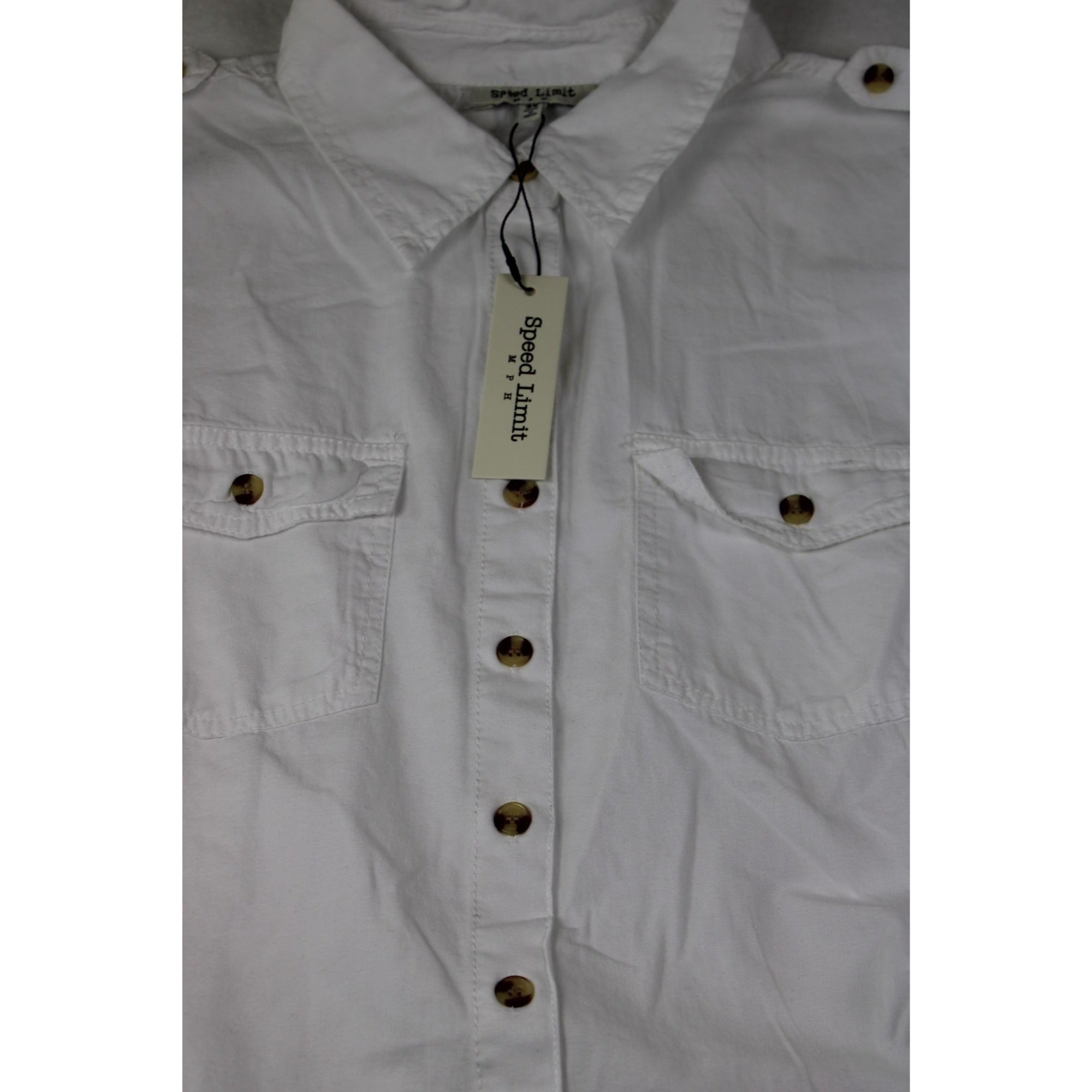 NWT Speed Limit White Sleeveless Belted Shirt — Plus 3X, Utility