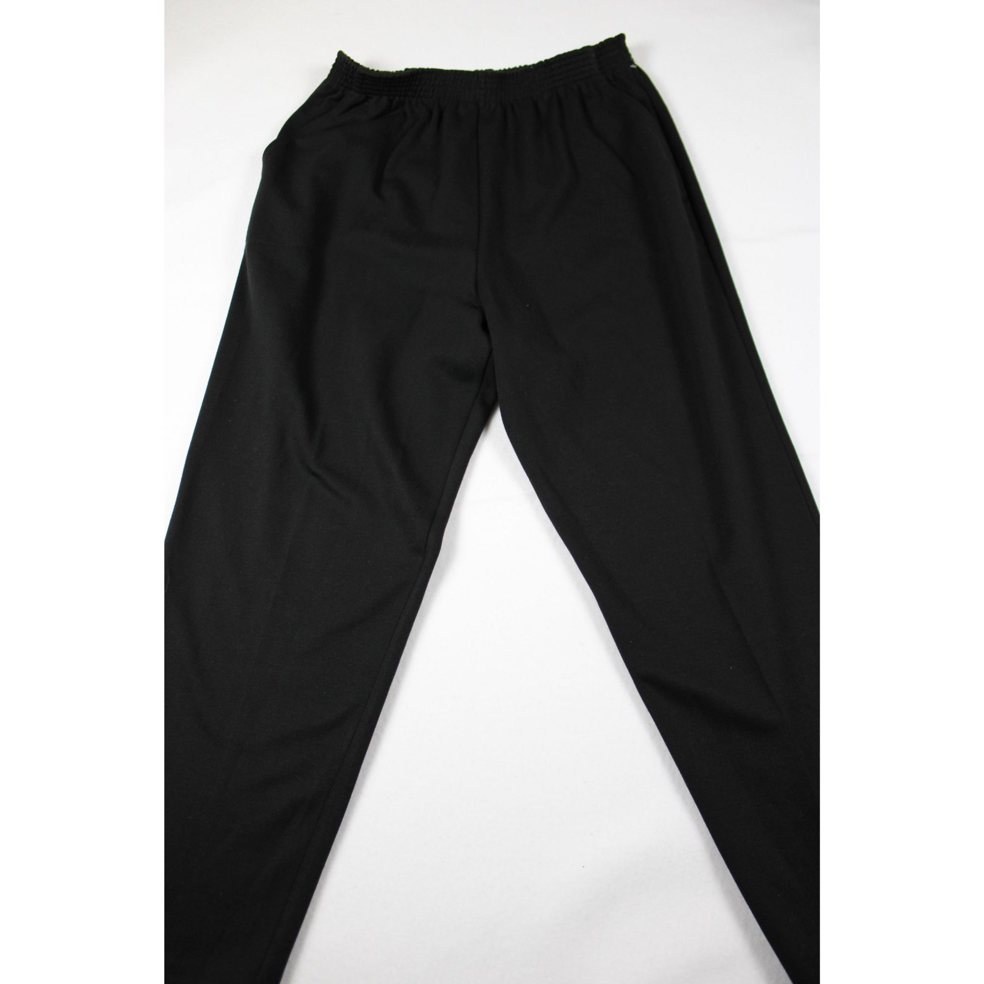 Orbit Sport Black Elastic Waist Vintage Pants Acrylic Blend Size 18