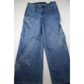 NWT Chico’s So Slimming High Rise Wide Leg Jeans Floral Embroidered Beaded Denim Size 2R US 12