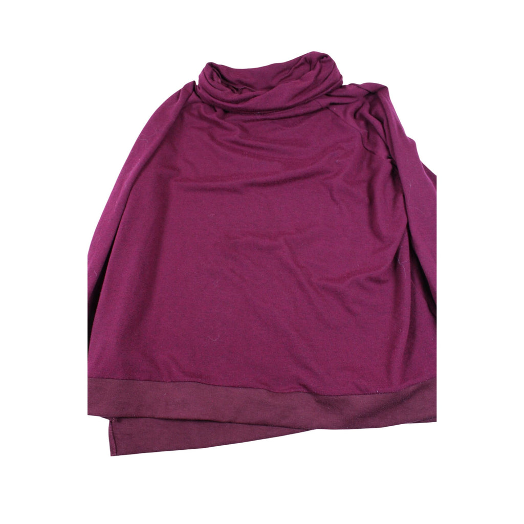 Burgundy Turtleneck Pullover Top 3XL Loose Fit