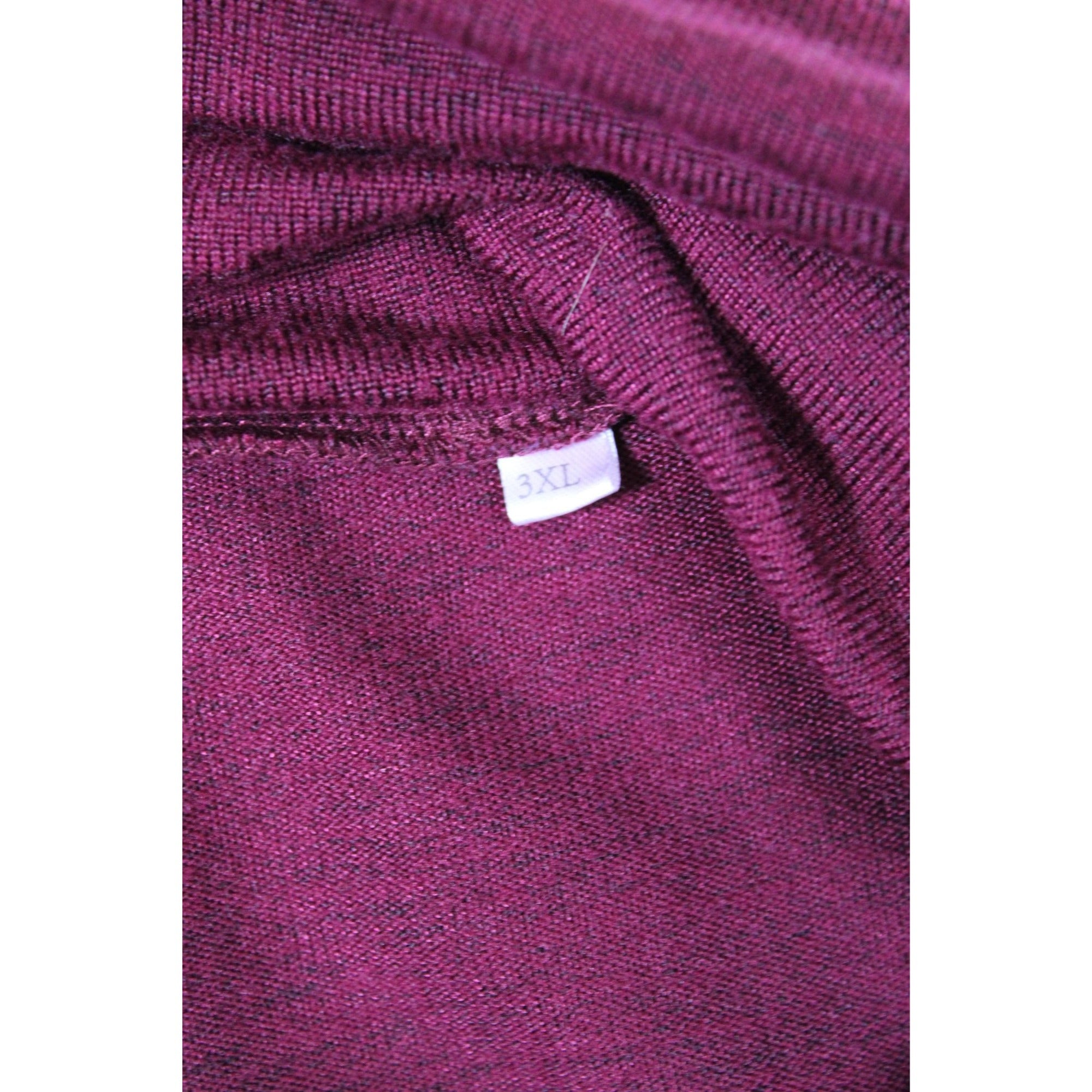 Burgundy Turtleneck Pullover Top 3XL Loose Fit