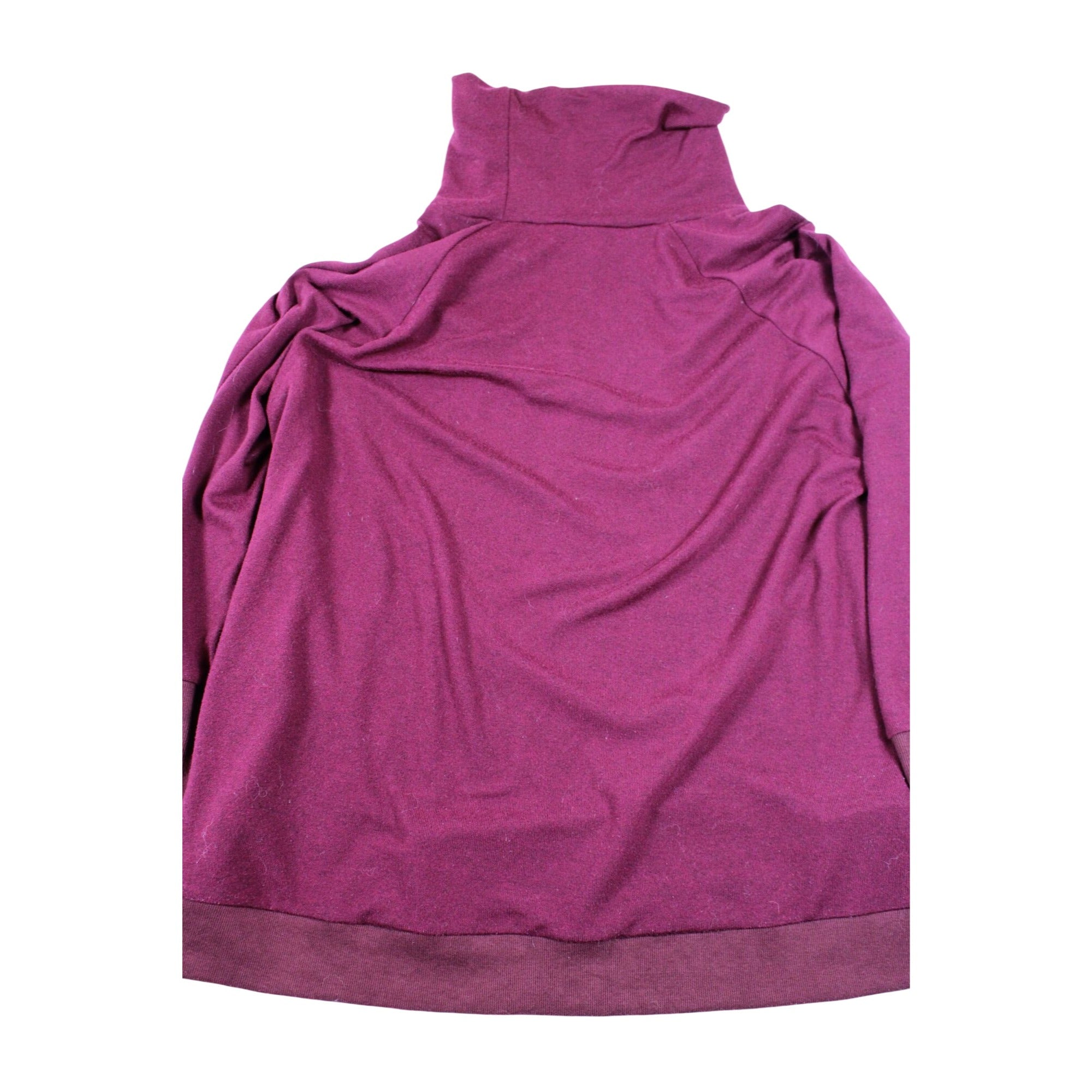 Burgundy Turtleneck Pullover Top 3XL Loose Fit