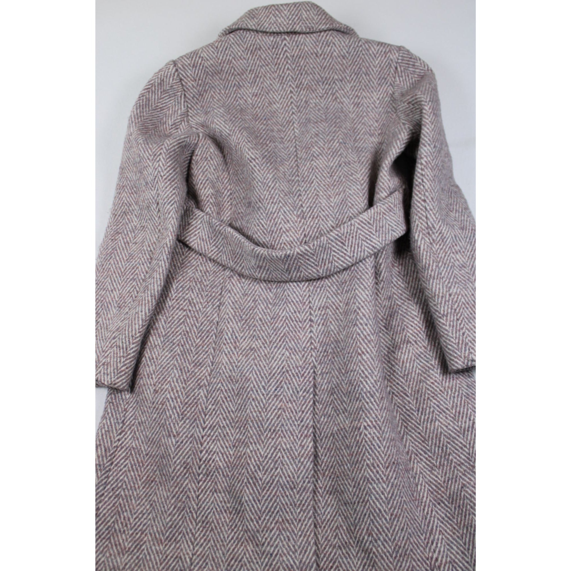 Sam Edelman Lavender Lilac Herringbone Wool Blend Coat Notch Collar Lined Women’s XS