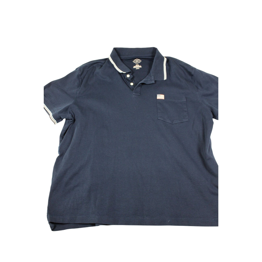 St. Johns Bay Navy Blue XXL Polo Shirt With American Flag Pocket