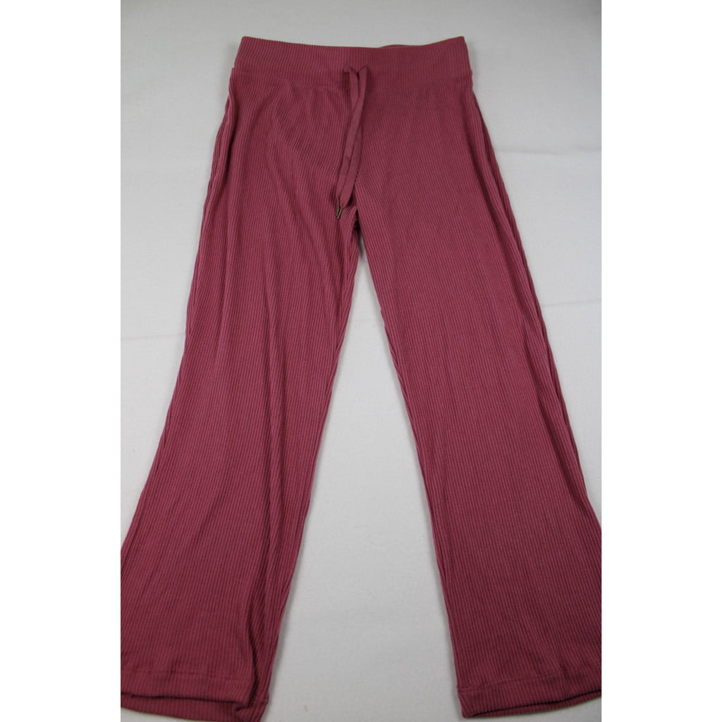 Honeydew Ribbed Knit Lounge Pants Medium Pink Drawstring Waist Relaxed Fit