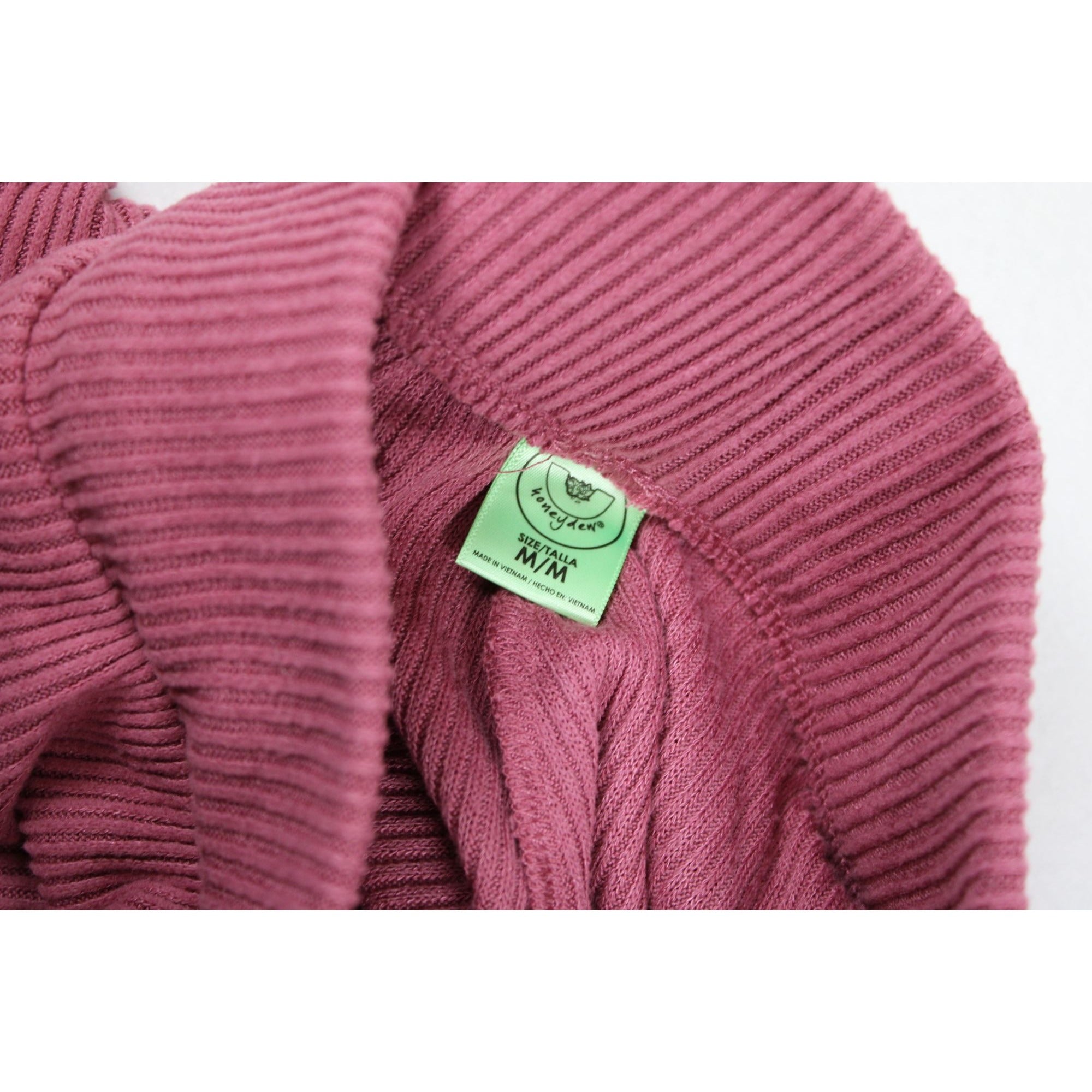 Honeydew Ribbed Knit Lounge Pants Medium Pink Drawstring Waist Relaxed Fit