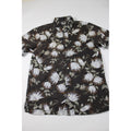 Avanti Mens Vintage Hawaiian Floral Shirt Brown Short Sleeve M Cotton Made In Hawaii