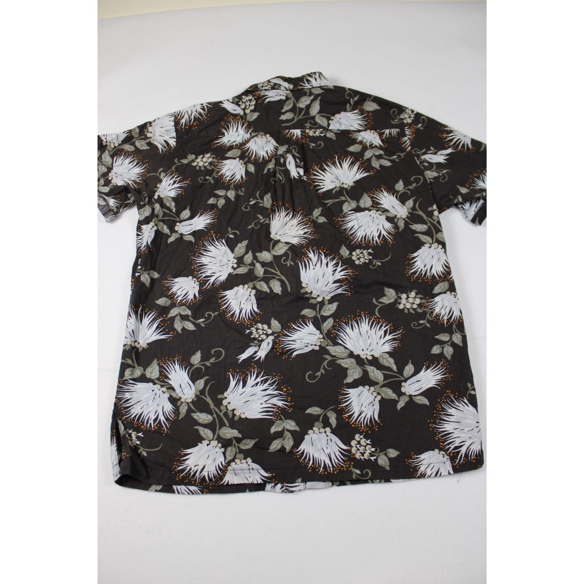 Avanti Mens Vintage Hawaiian Floral Shirt Brown Short Sleeve M Cotton Made In Hawaii