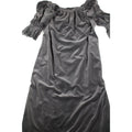 Off-Shoulder Black Velvet Midi Dress With Ruffled Sleeves Size Medium