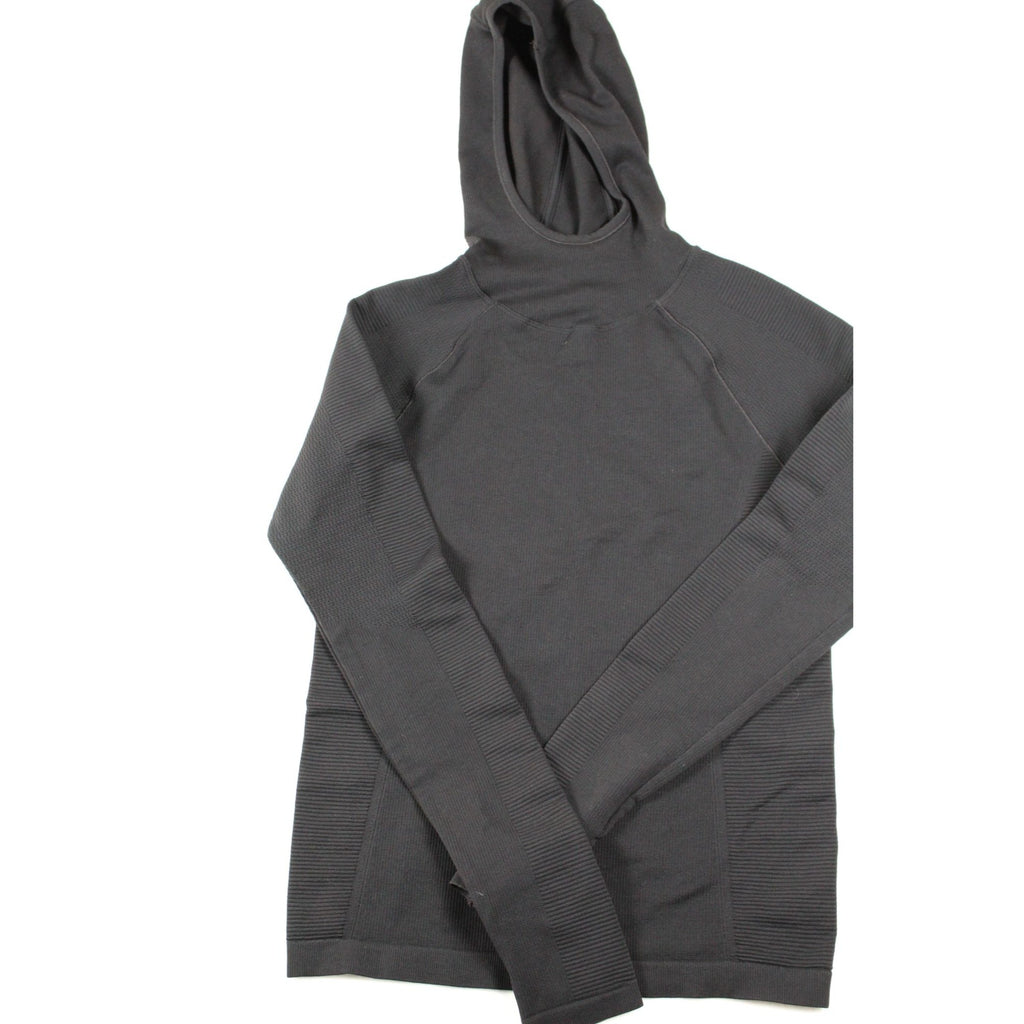 Athleta Black Seamless Hooded Pullover Sweatshirt Womens M