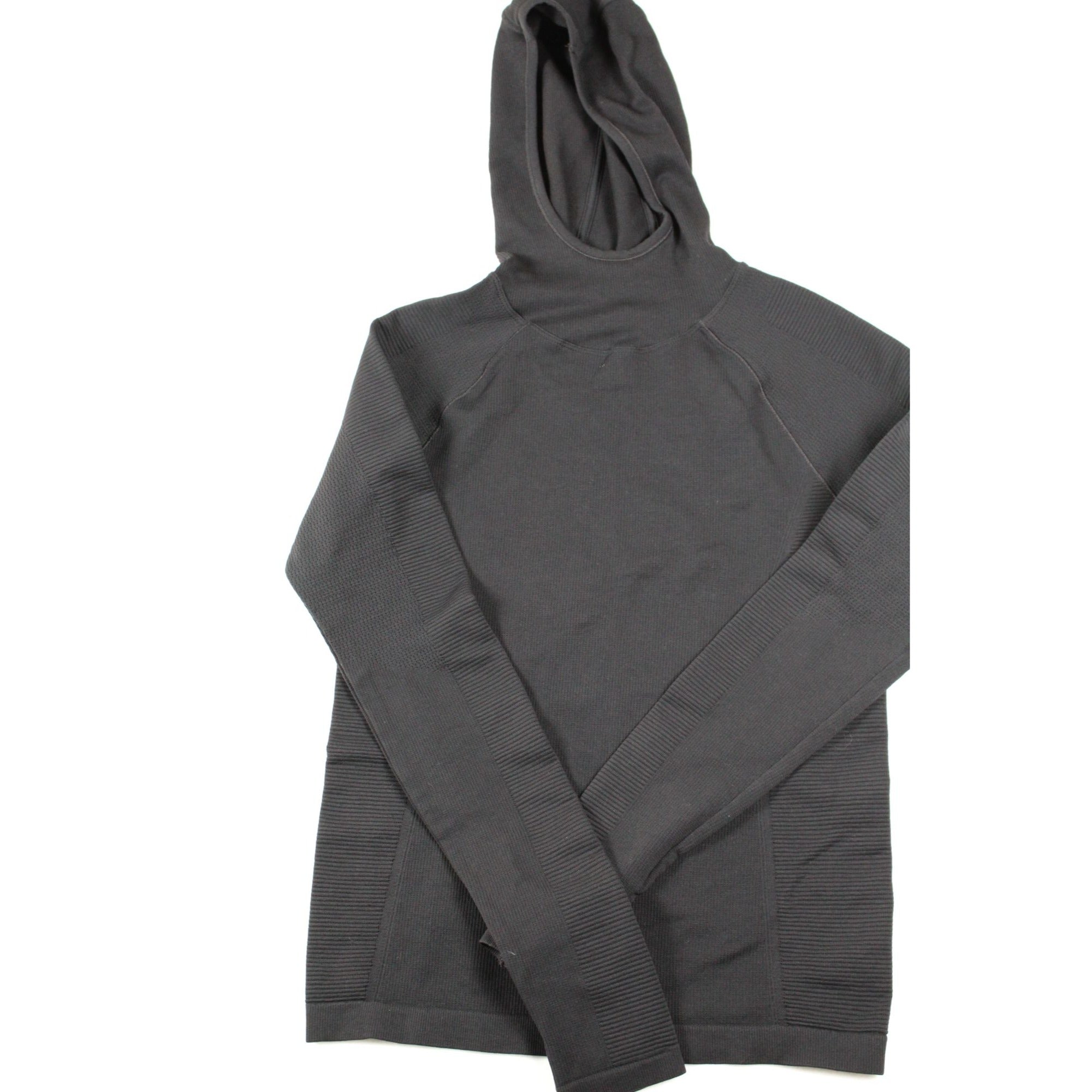 Athleta Black Seamless Hooded Pullover Sweatshirt Womens M