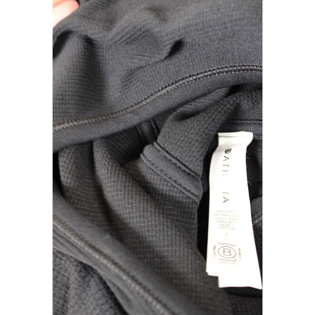 Athleta Black Seamless Hooded Pullover Sweatshirt Womens M