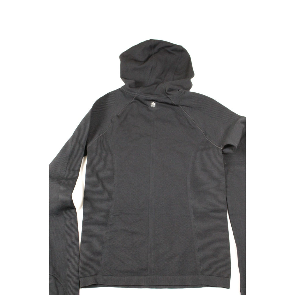Athleta Black Seamless Hooded Pullover Sweatshirt Womens M