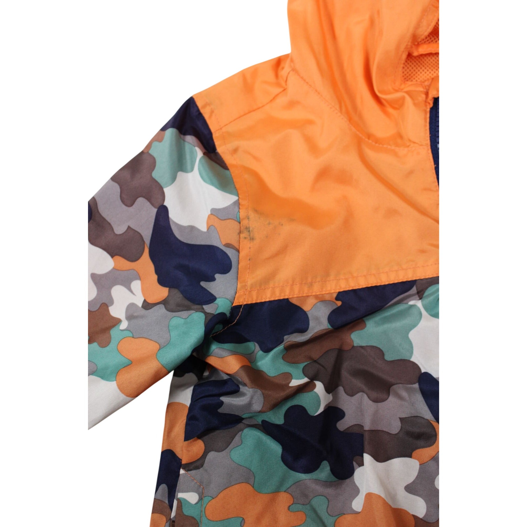 Eddie Bauer Kids Camo Windbreaker Jacket With Hood Orange Size 5