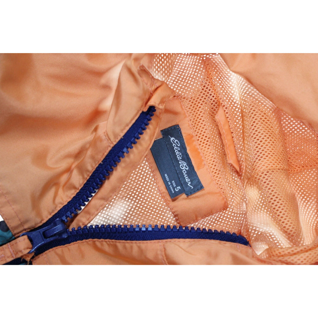 Eddie Bauer Kids Camo Windbreaker Jacket With Hood Orange Size 5