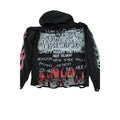 Rockstar Original Black Graphic Hoodie With Flames & Distressed Hem - Size S