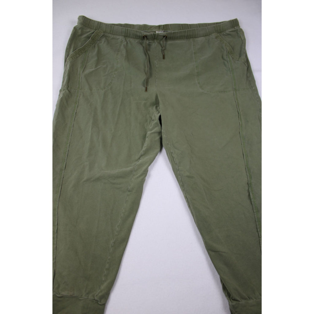Terra & Sky Womens Olive Green Drawstring Jogger Pants 3X (24W-26W) Elastic Waist Relaxed Fit